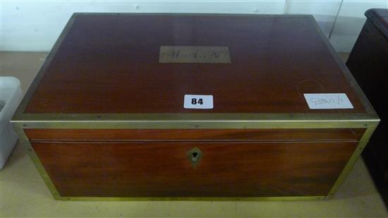 Mahogany & brass writing slope
